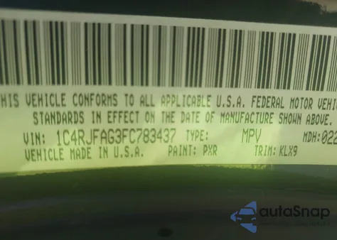 2015 Jeep Grand Cherokee Altitude from USA, damaged, VIN 1C4RJFAG3FC783437